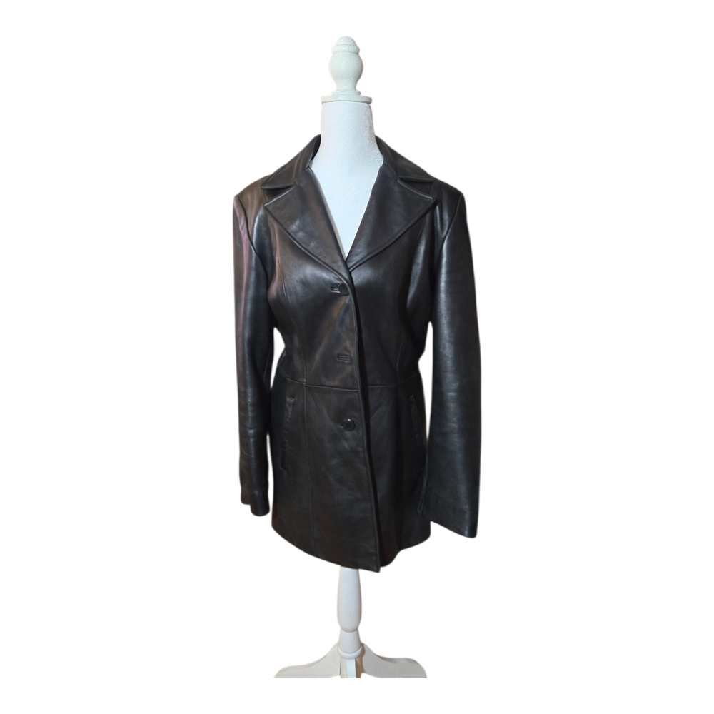 Siena Studio Women's Black Leather Jacket Size M